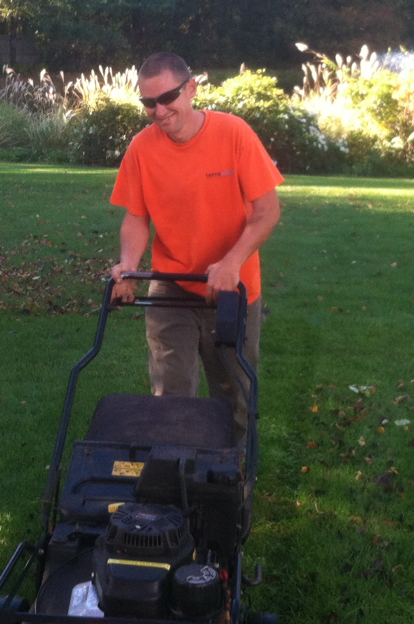Terranova worker mowing the lawn